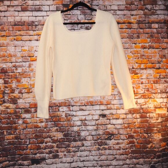 SoftWool Square-Neck Pullover Sweater Sz Large Item NT585 Heather Cloud - Picture 6 of 9